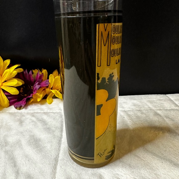 Vintage Toulouse-Lautrec “Moulin Rouge”La Goulue Rubber Coated Highball Glass - Picture 4 of 12